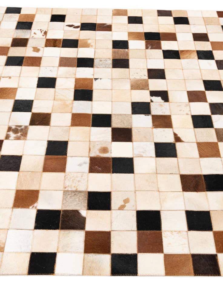 Detail image of  5' 1 x 8' 1 Cowhide Leather Rug