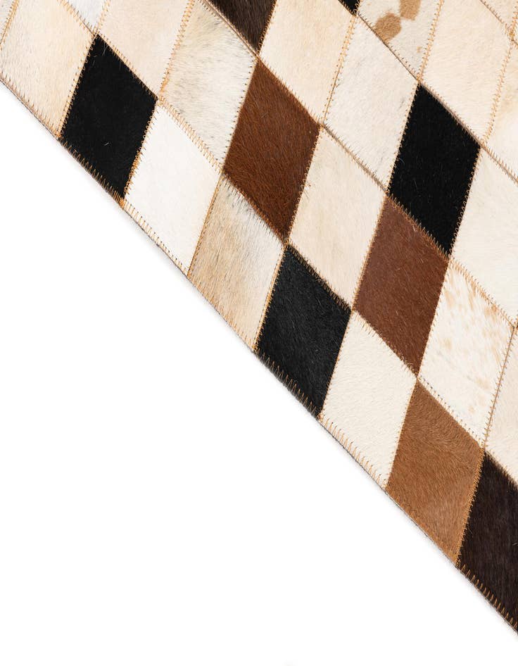 Detail image of  5' 1 x 8' 1 Cowhide Leather Rug