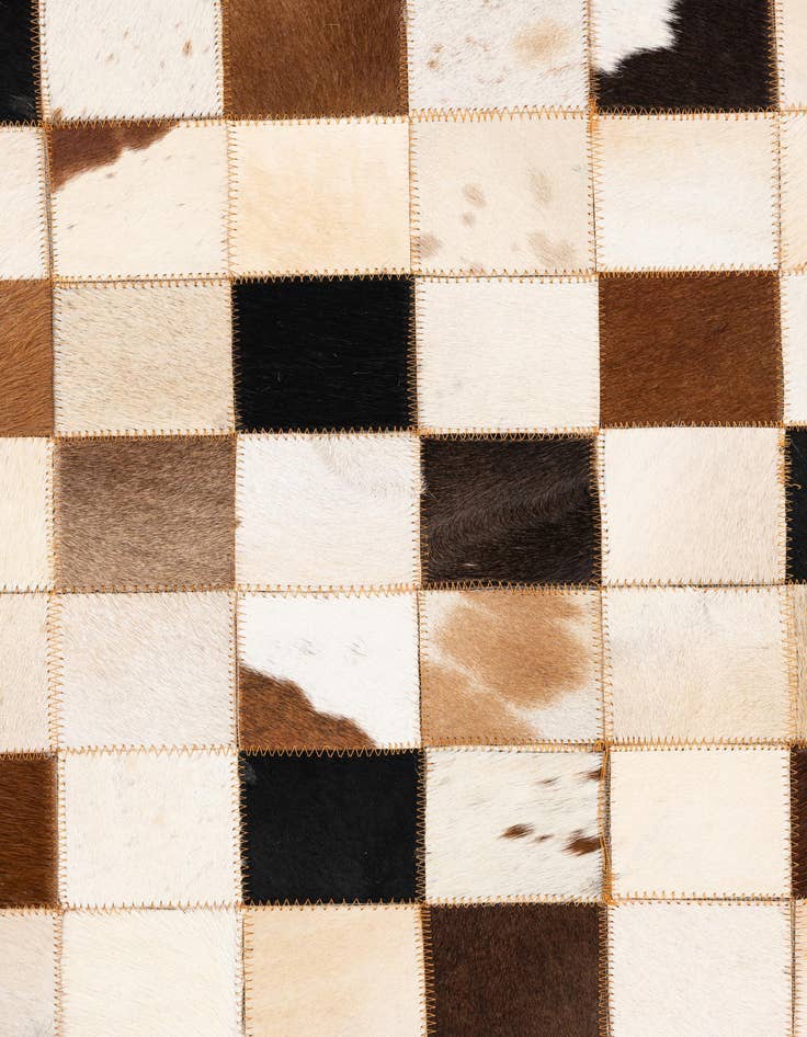 Detail image of  5' 1 x 8' 1 Cowhide Leather Rug
