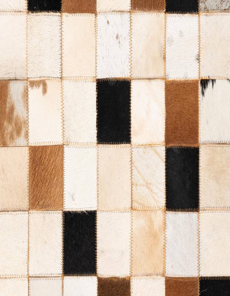 Detail image of  5' 1 x 8' 1 Cowhide Leather Rug