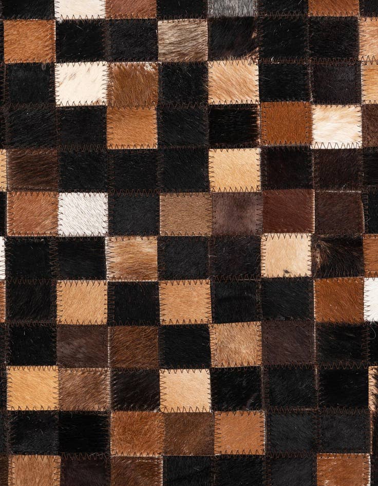 Detail image of  5' 1 x 7' 10 Cowhide Leather Rug
