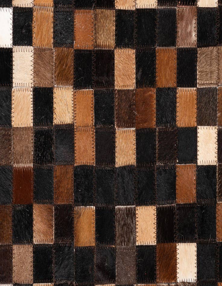 Detail image of  5' 1 x 7' 10 Cowhide Leather Rug