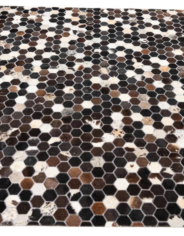 Detail image of  5' 1 x 7' 9 Cowhide Leather Rug