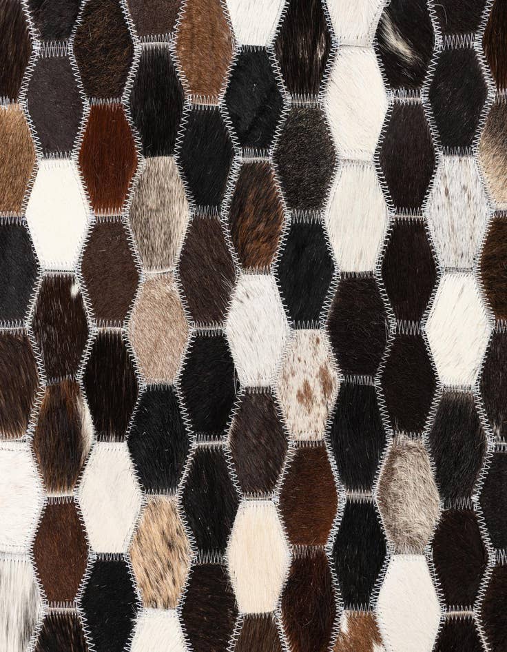 Detail image of  5' 1 x 7' 9 Cowhide Leather Rug