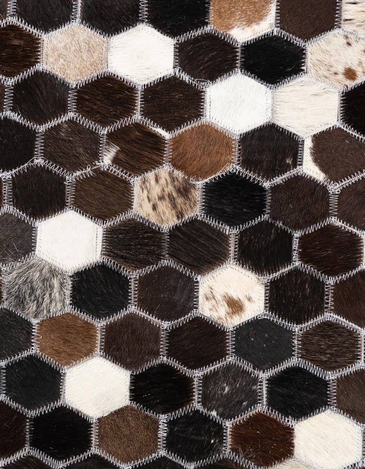 Detail image of  5' 1 x 7' 9 Cowhide Leather Rug