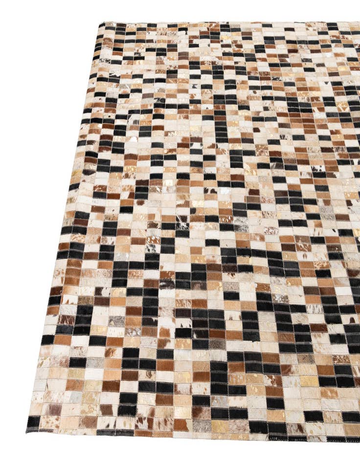 Detail image of  5' x 7' 10 Cowhide Leather Rug