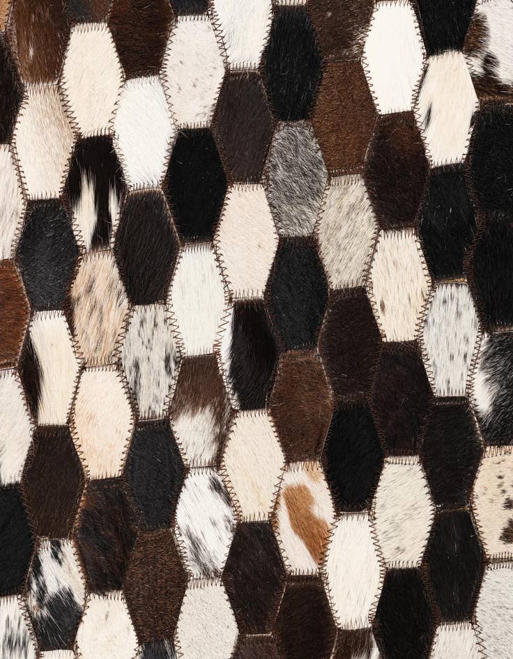 Detail image of  5' 1 x 7' 10 Cowhide Leather Rug