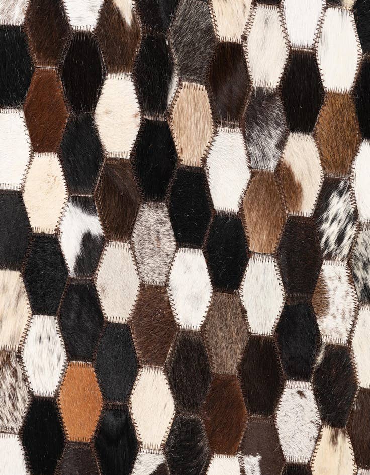 Detail image of  5' 1 x 7' 10 Cowhide Leather Rug