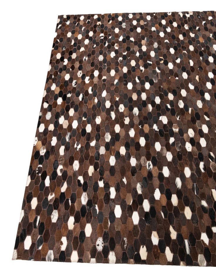 Detail image of  5' 2 x 8' 1 Cowhide Leather Rug