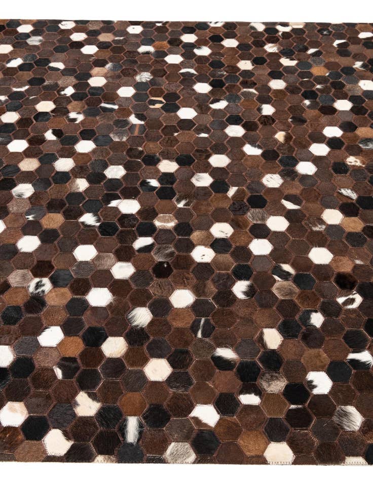Detail image of  5' 2 x 8' 1 Cowhide Leather Rug