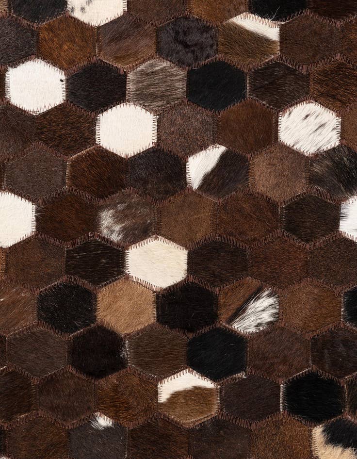 Detail image of  5' 2 x 8' 1 Cowhide Leather Rug