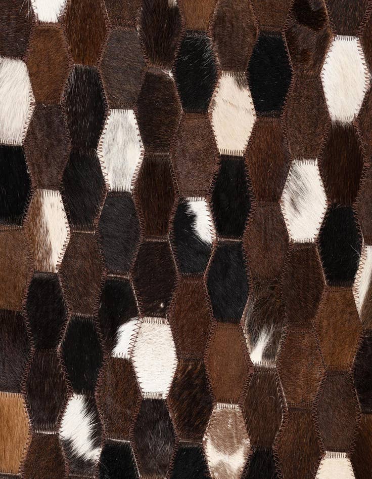 Detail image of  5' 2 x 8' 1 Cowhide Leather Rug