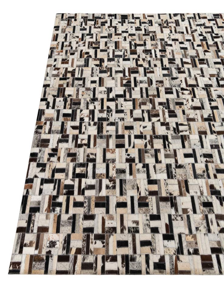 Detail image of  5' 2 x 7' 10 Cowhide Leather Rug