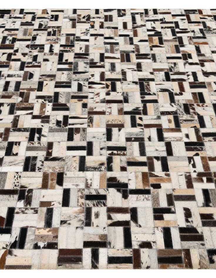 Detail image of  5' 2 x 7' 10 Cowhide Leather Rug