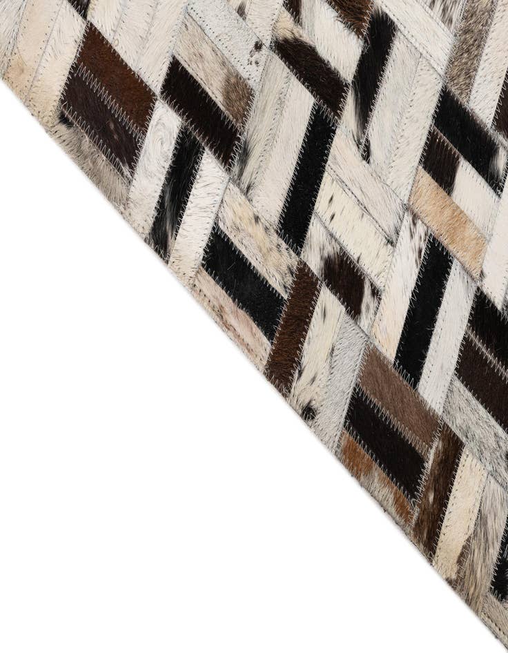 Detail image of  5' 2 x 7' 10 Cowhide Leather Rug