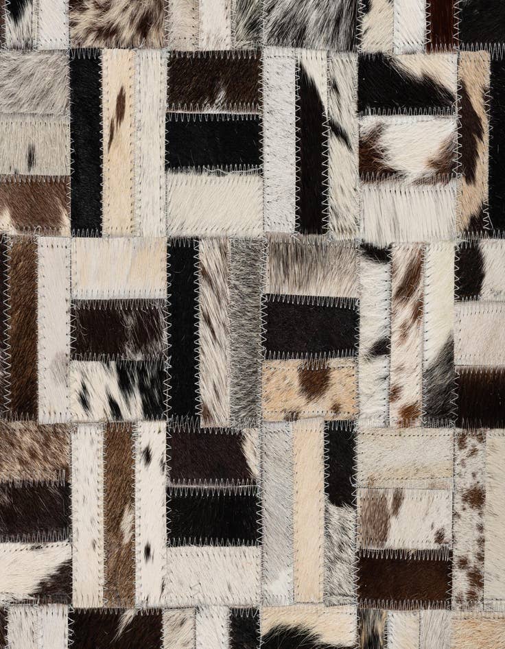Detail image of  5' 2 x 7' 10 Cowhide Leather Rug