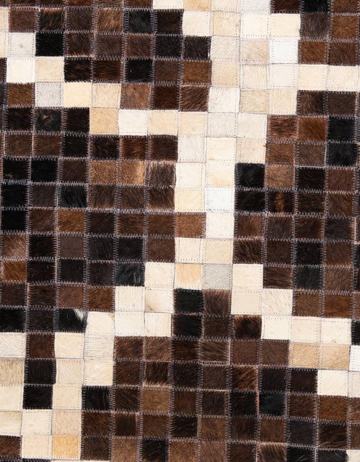 Detail image of  5' 2 x 8' 2 Cowhide Leather Rug