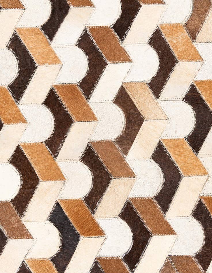 Detail image of  5' 2 x 7' 10 Cowhide Leather Rug