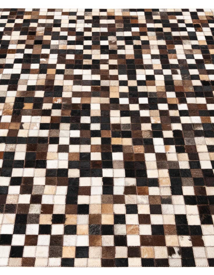 Detail image of  4' 9 x 8' Cowhide Leather Rug