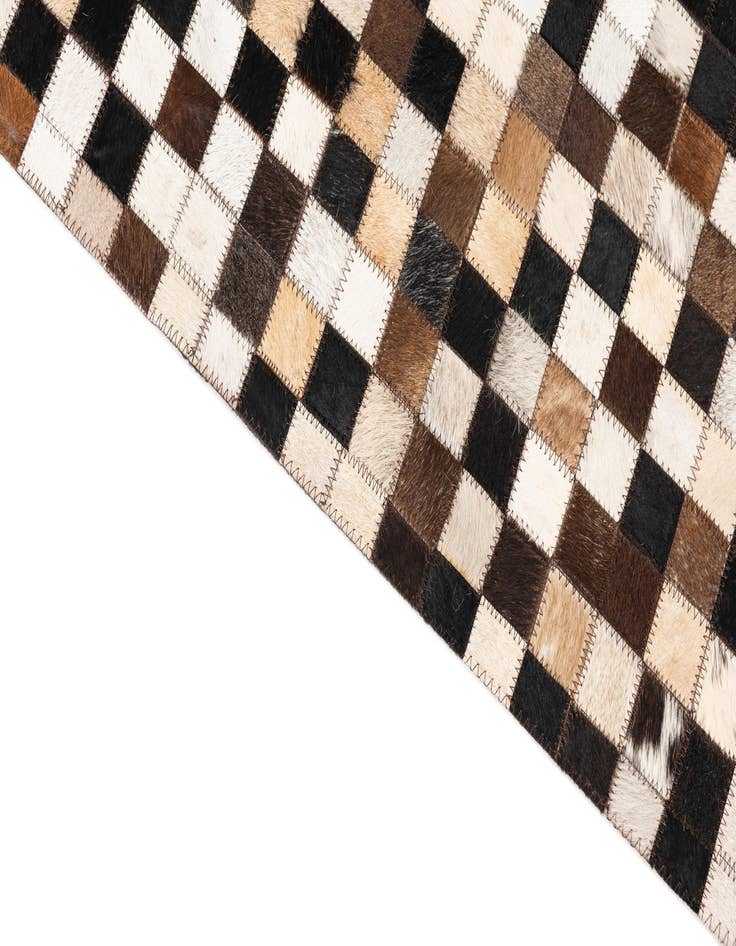 Detail image of  4' 9 x 8' Cowhide Leather Rug