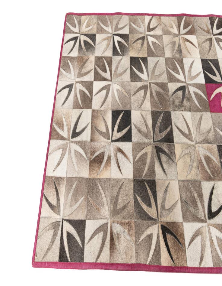 Detail image of  4' x 5' 10 Cowhide Leather Rug