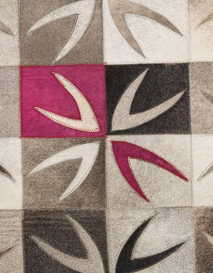 Detail image of  4' x 5' 10 Cowhide Leather Rug