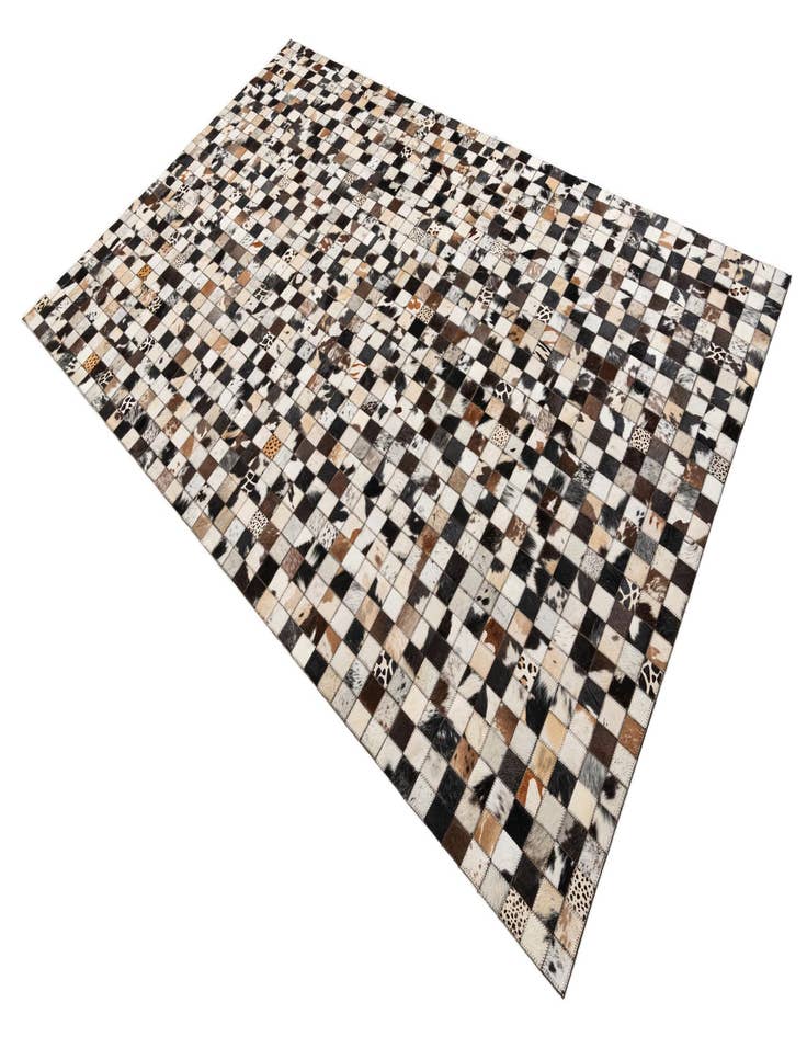 Detail image of  5' 1 x 8' 1 Cowhide Leather Rug