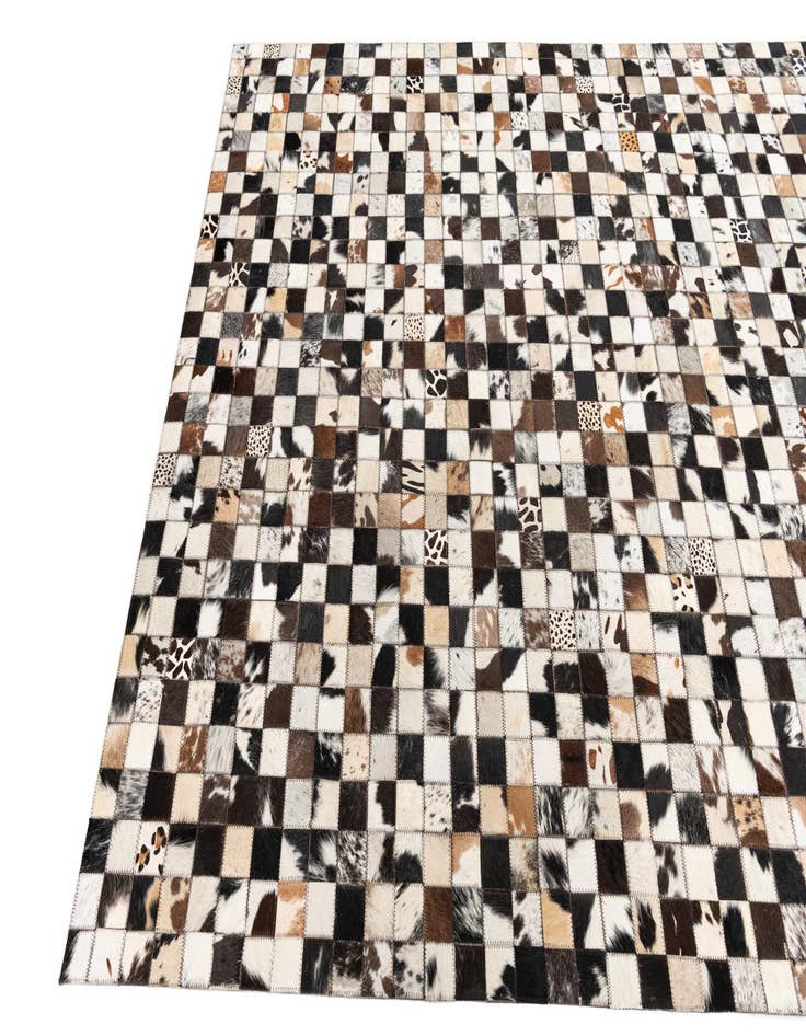 Detail image of  5' 1 x 8' 1 Cowhide Leather Rug