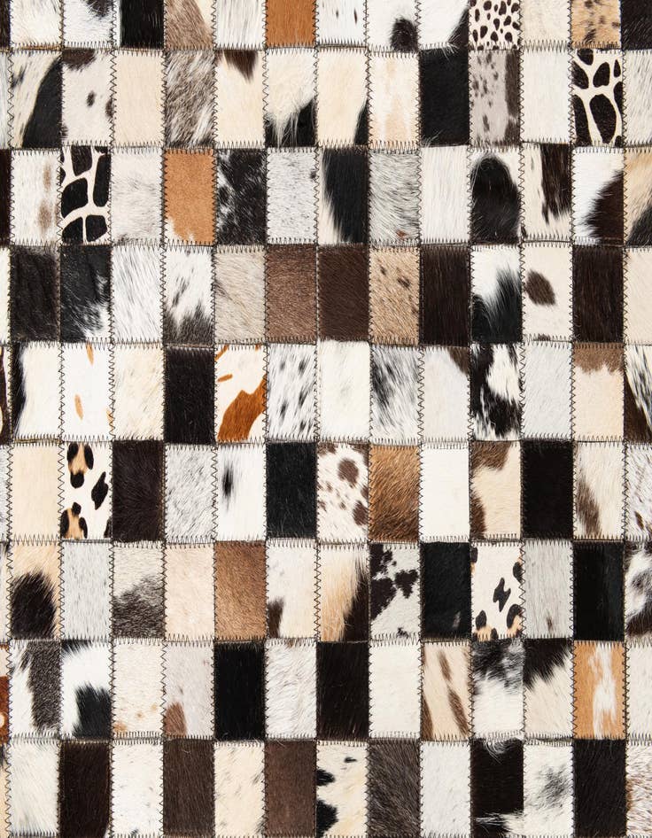 Detail image of  5' 1 x 8' 1 Cowhide Leather Rug