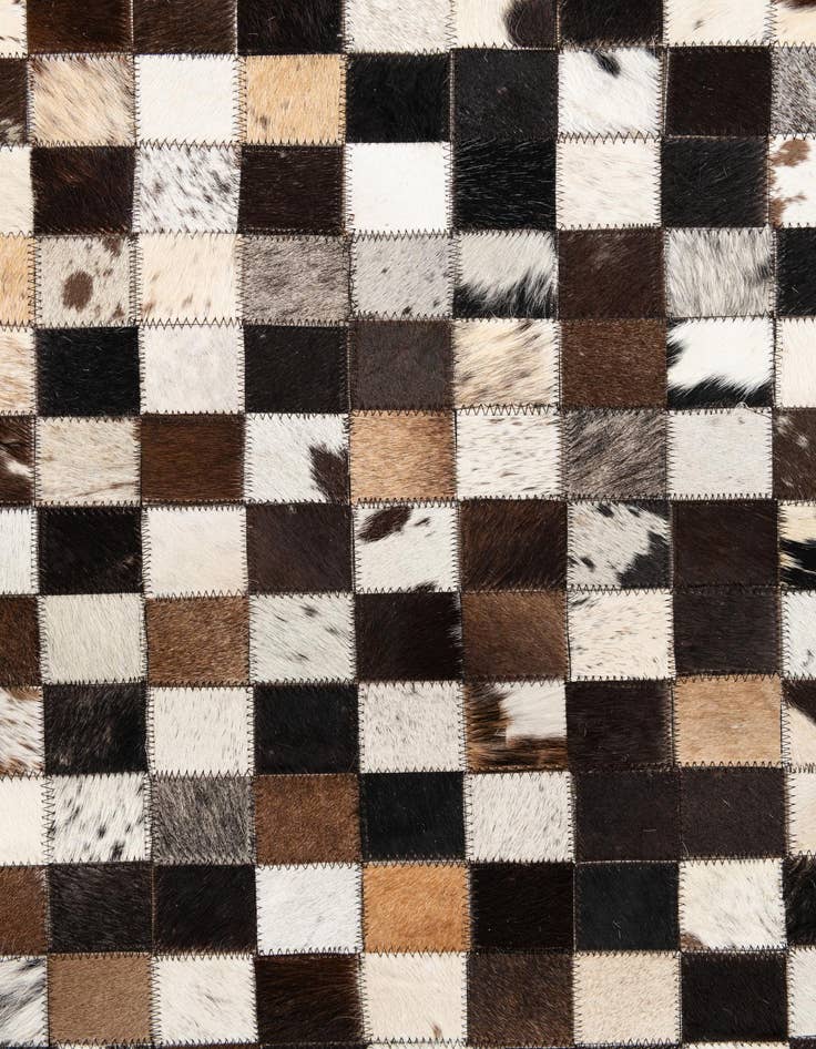 Detail image of  5' 1 x 8' 1 Cowhide Leather Rug