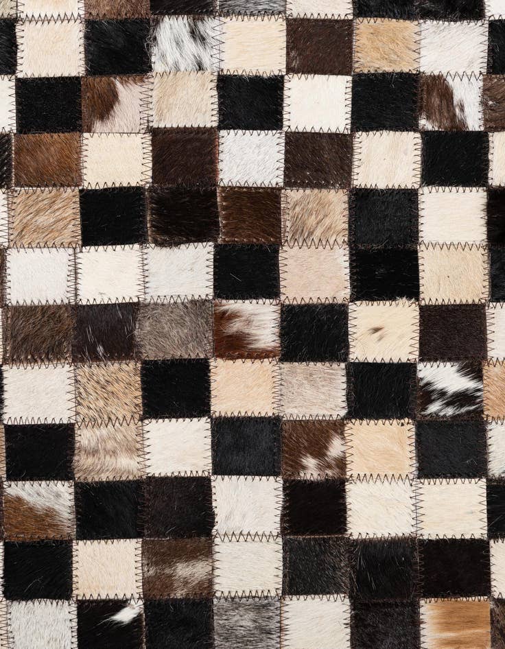 Detail image of  5' 1 x 8' 1 Cowhide Leather Rug
