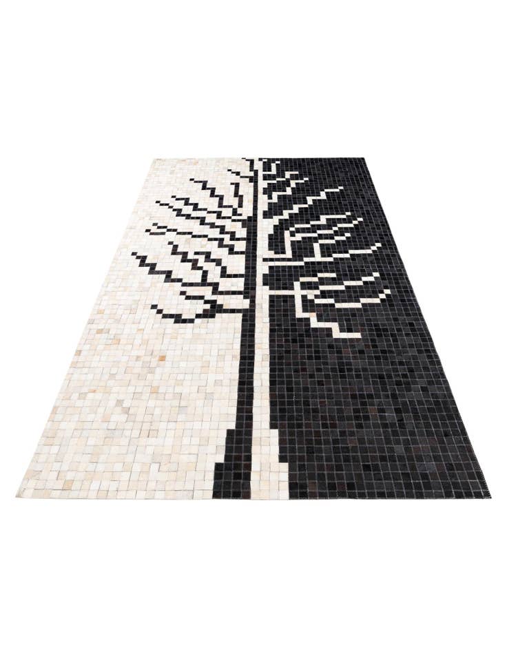 Detail image of  5' 2 x 8' 2 Cowhide Leather Rug