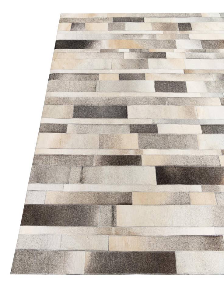 Detail image of  5' 6 x 7' 7 Cowhide Leather Rug