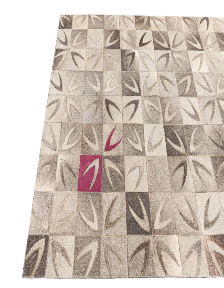 Detail image of  4' 6 x 6' Cowhide Leather Rug