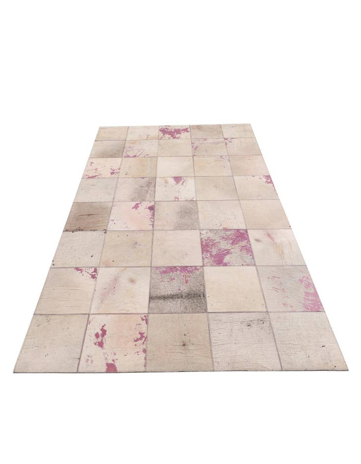 Detail image of  4' 10 x 7' 9 Cowhide Leather Rug