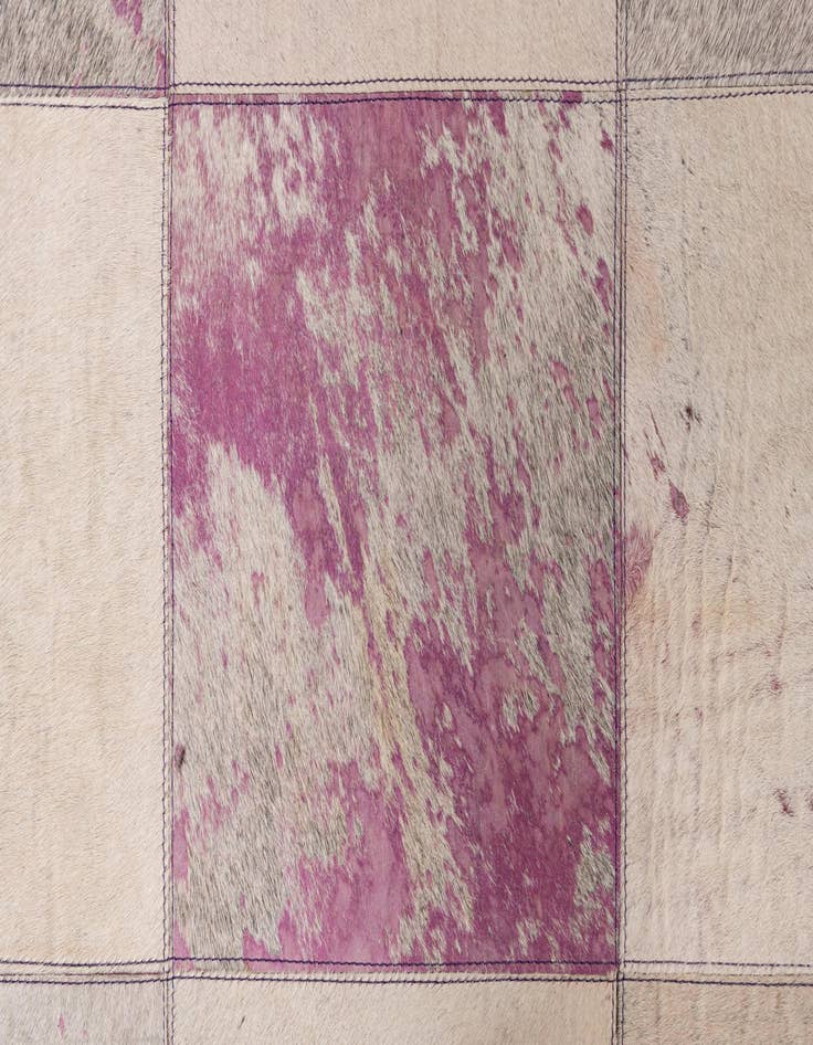 Detail image of  4' 10 x 7' 9 Cowhide Leather Rug