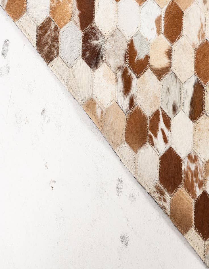 Detail image of  5' 2 x 8' 1 Cowhide Leather Rug