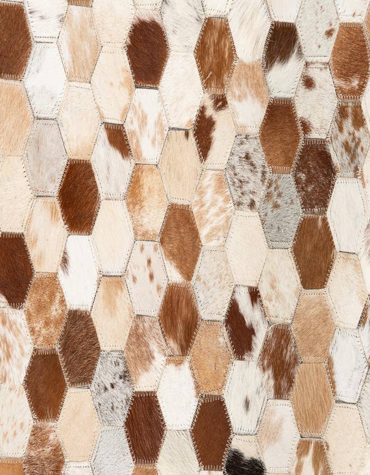 Detail image of  5' 2 x 8' 1 Cowhide Leather Rug