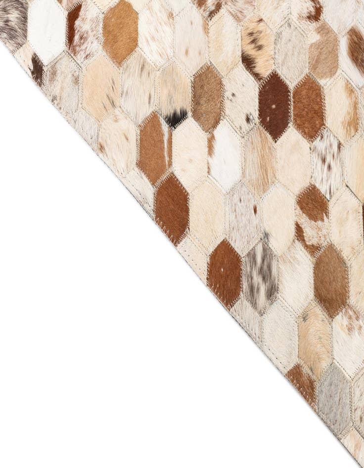 Detail image of  5' 1 x 8' Cowhide Leather Rug