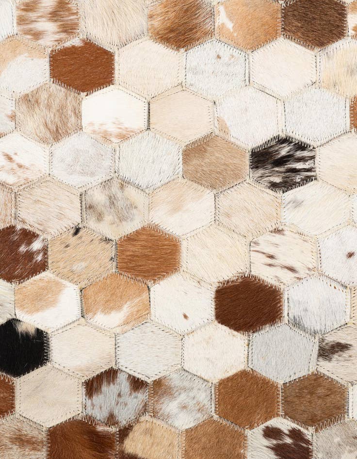 Detail image of  5' 1 x 8' Cowhide Leather Rug