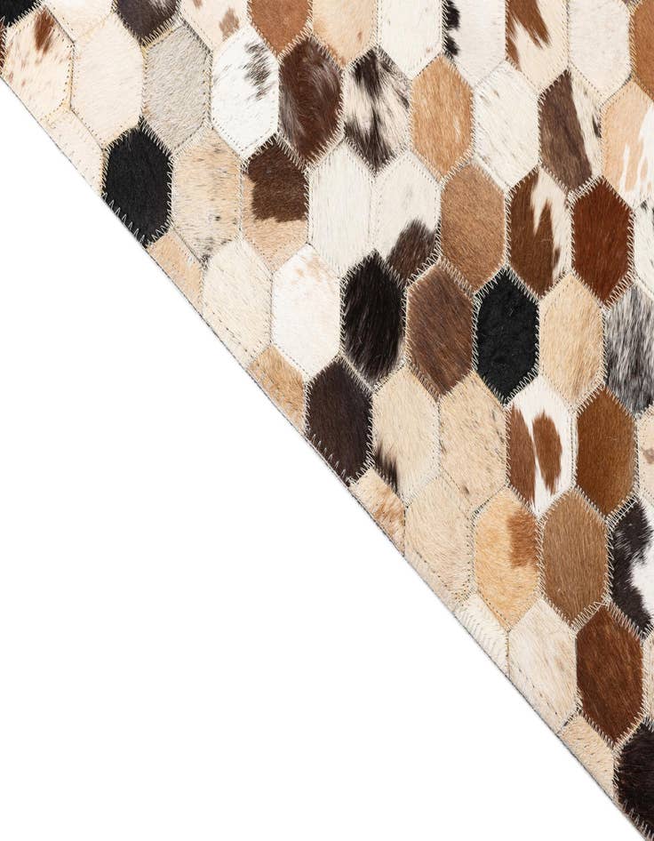 Detail image of  5' 1 x 8' Cowhide Leather Rug