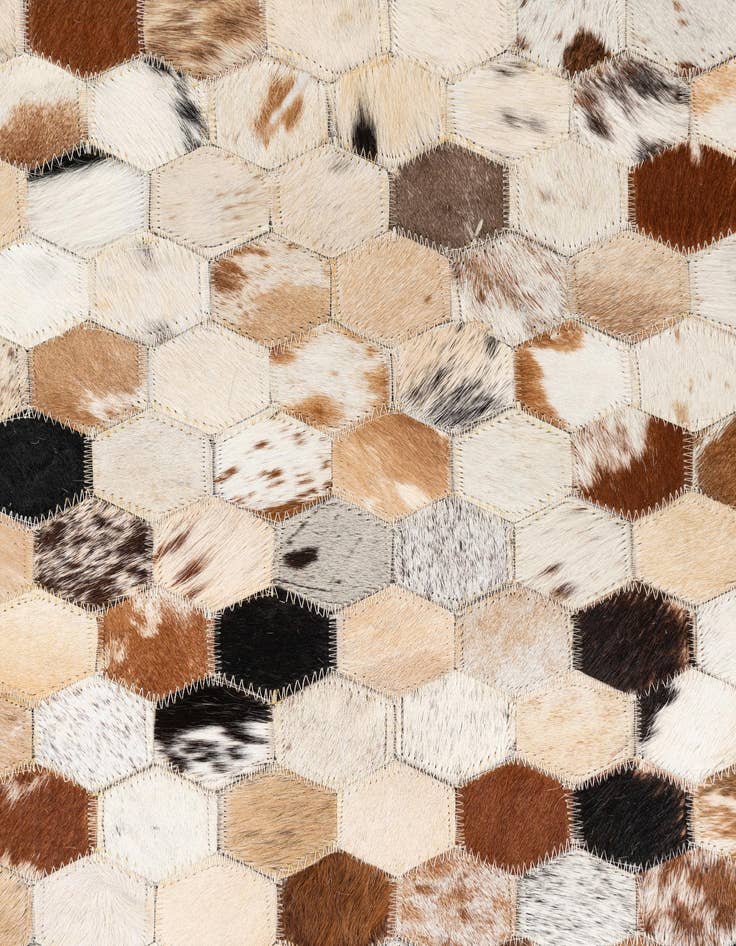 Detail image of  5' 1 x 8' Cowhide Leather Rug