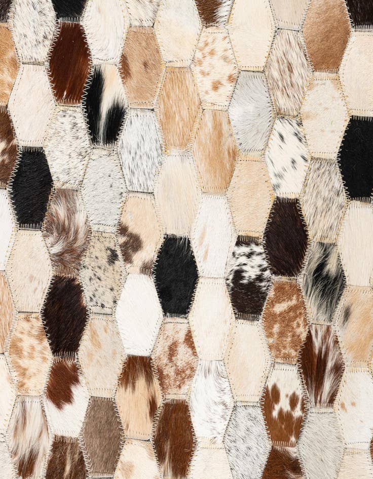Detail image of  5' 1 x 8' Cowhide Leather Rug