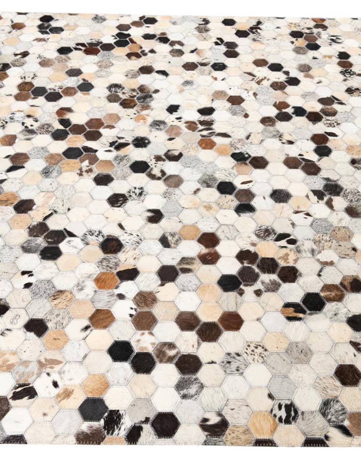 Detail image of  5' 2 x 8' Cowhide Leather Rug