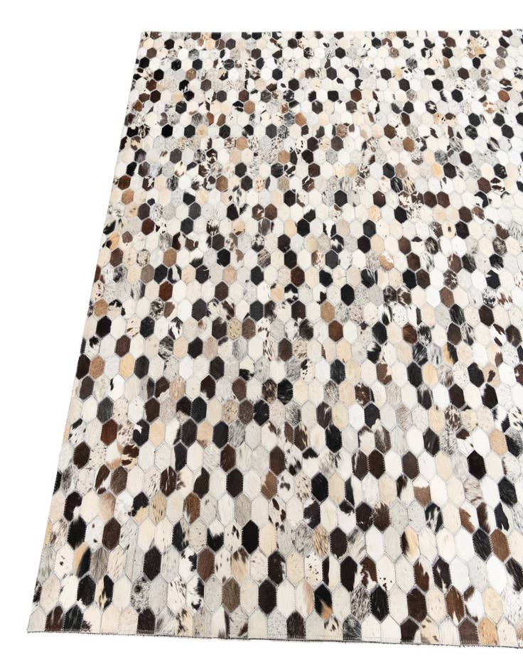 Detail image of  5' 1 x 8' 1 Cowhide Leather Rug