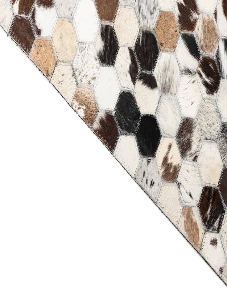 Detail image of  5' 1 x 8' 1 Cowhide Leather Rug
