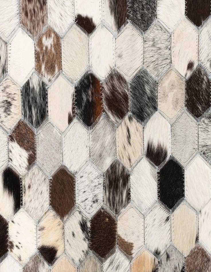 Detail image of  5' 1 x 8' 1 Cowhide Leather Rug