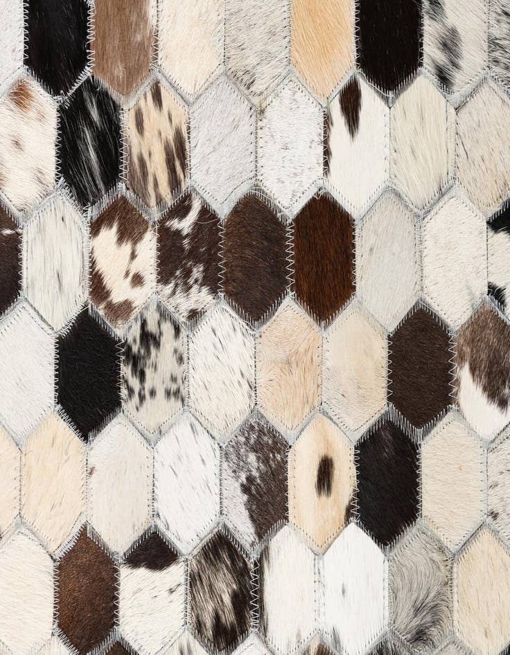 Detail image of  5' 1 x 8' 1 Cowhide Leather Rug
