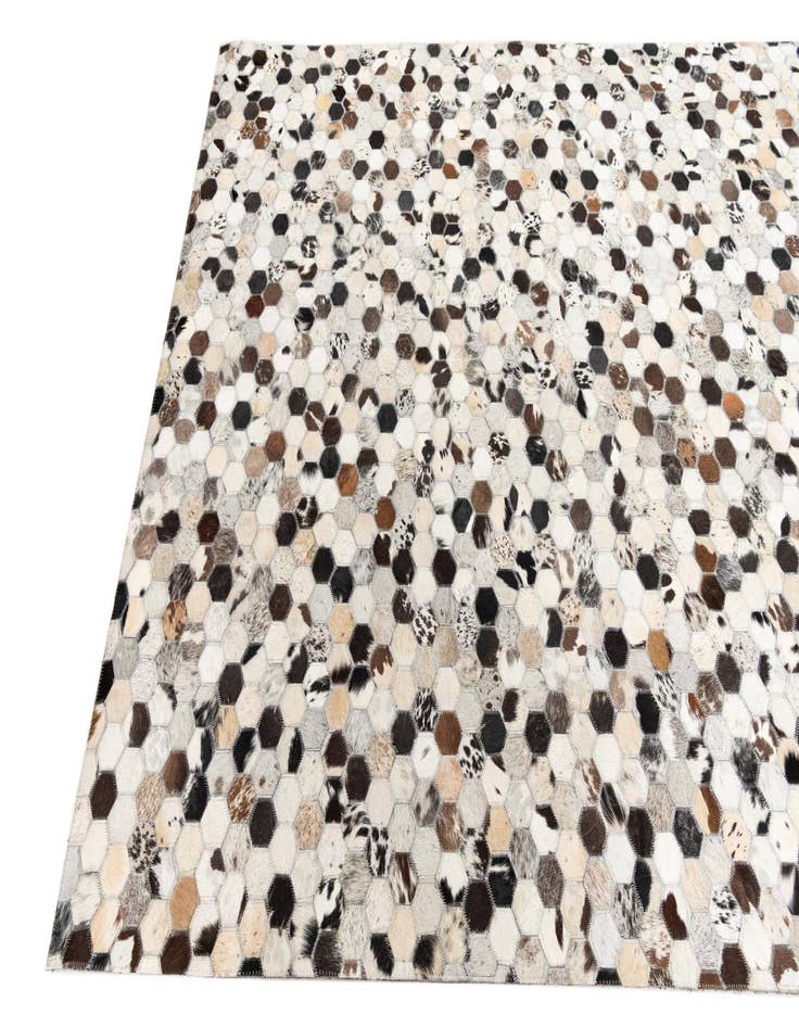 Detail image of  5' 1 x 7' 10 Cowhide Leather Rug