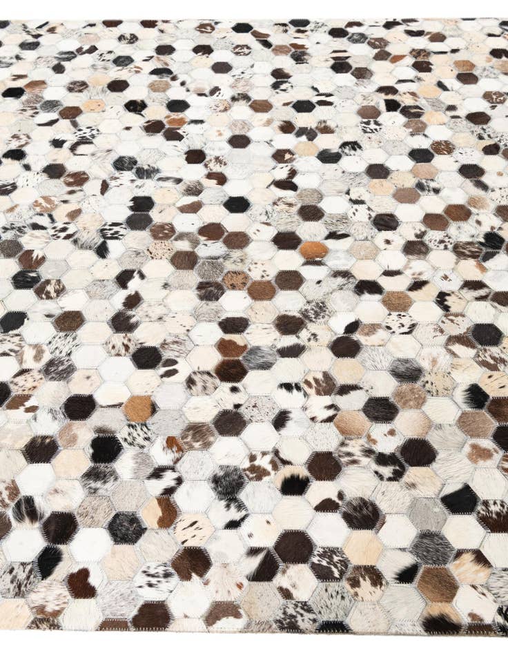 Detail image of  5' 1 x 7' 10 Cowhide Leather Rug